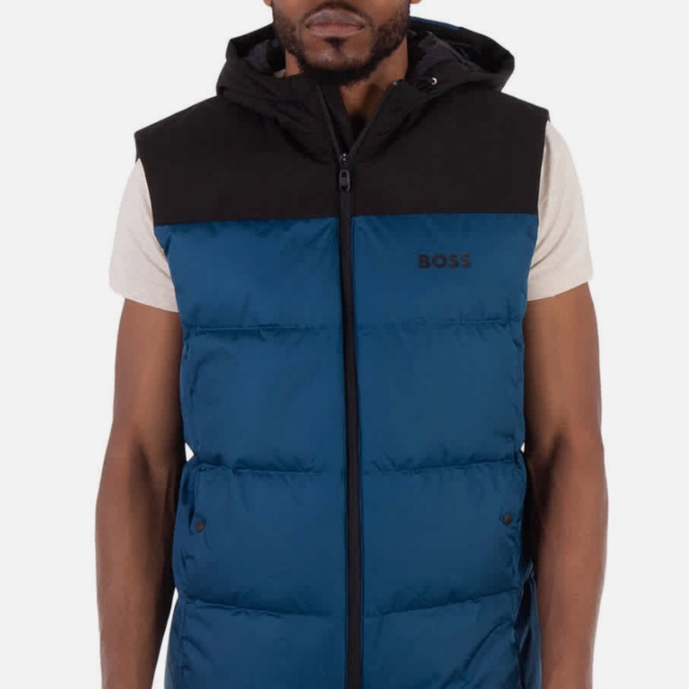 BOSS size small Hugo Boss Logo Print Water-Repellent Vest puffer sleeveless